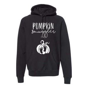 Pumpkin Smuggler Pregnant Mom Fall Announcement Premium Hoodie