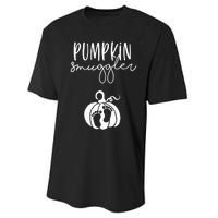 Pumpkin Smuggler Pregnant Mom Fall Announcement Performance Sprint T-Shirt