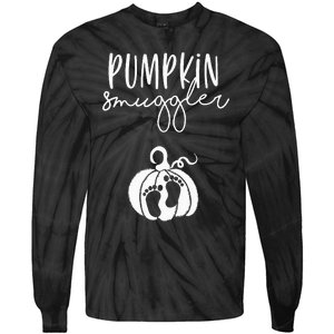 Pumpkin Smuggler Pregnant Mom Fall Announcement Tie-Dye Long Sleeve Shirt