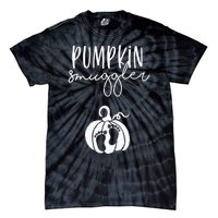 Pumpkin Smuggler Pregnant Mom Fall Announcement Tie-Dye T-Shirt