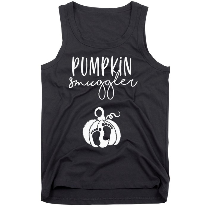 Pumpkin Smuggler Pregnant Mom Fall Announcement Tank Top