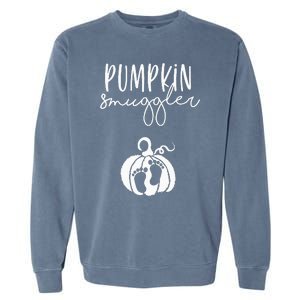 Pumpkin Smuggler Pregnant Mom Fall Announcement Garment-Dyed Sweatshirt