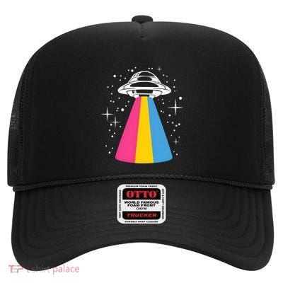 Pan Spaceship Pansexual Pride Lgbt Lgbtq Month High Crown Mesh Back Trucker Hat