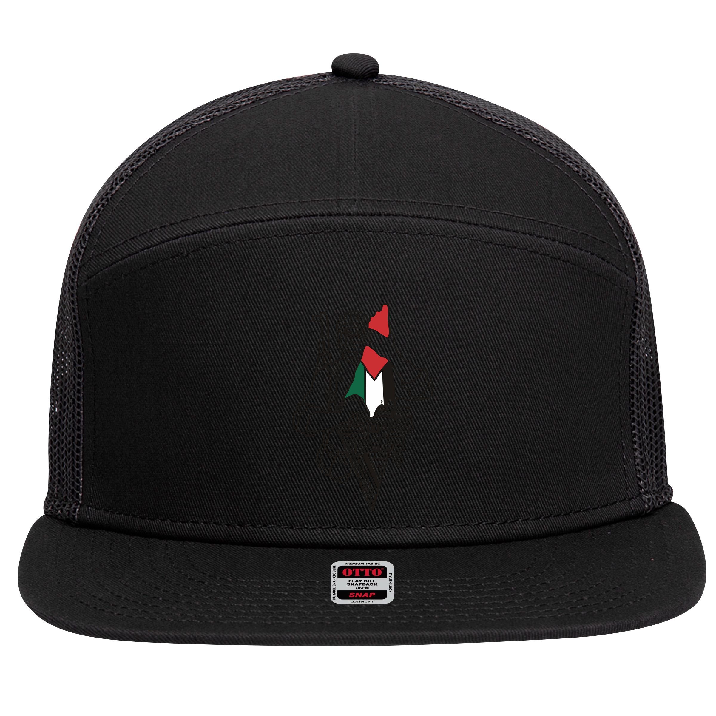 Palestine Soldier Palestine Map 7 Panel Mesh Trucker Snapback Hat