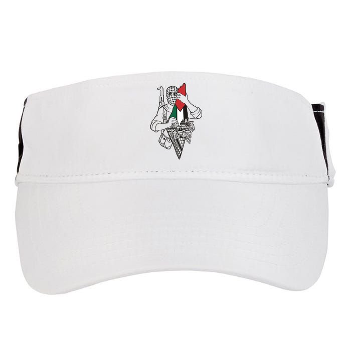 Palestine Soldier Palestine Map Adult Drive Performance Visor