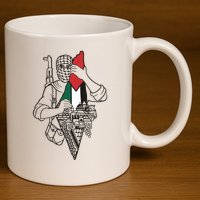 Palestine Soldier Palestine Map 11oz C Handle Ceramic Mug