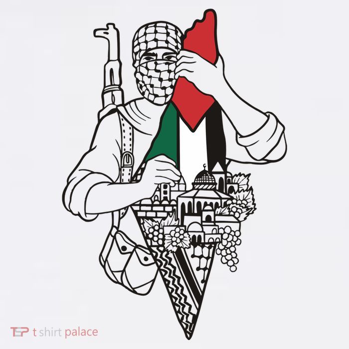 Palestine Soldier Palestine Map Premium T-Shirt