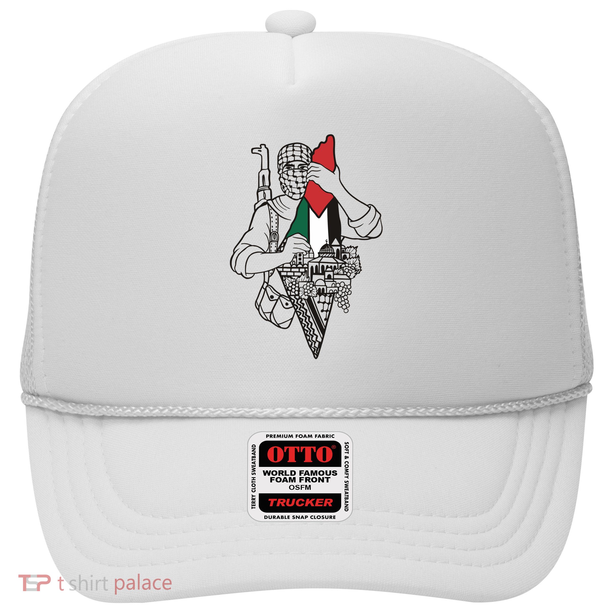 Palestine Soldier Palestine Map Trucker Hat