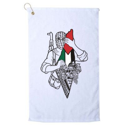 Palestine Soldier Palestine Map Golf Towel
