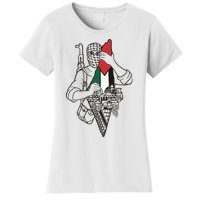 Palestine Soldier Palestine Map Women's T-Shirt