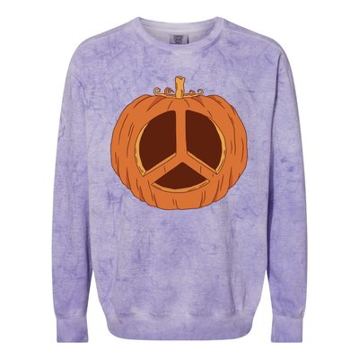 Peace Symbol Pumpkin Holiday Colorblast Crewneck Sweatshirt