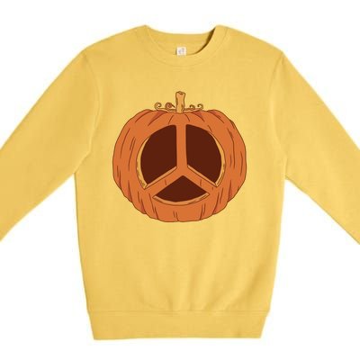 Peace Symbol Pumpkin Holiday Premium Crewneck Sweatshirt