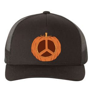 Peace Symbol Pumpkin Holiday Yupoong Adult 5-Panel Trucker Hat