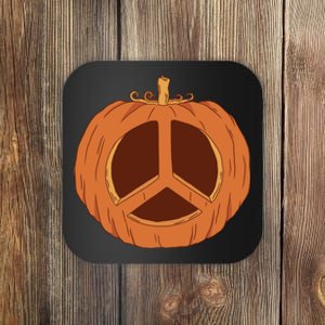 Peace Symbol Pumpkin Holiday Coaster