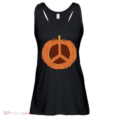 Peace Symbol Pumpkin Holiday Ladies Essential Flowy Tank