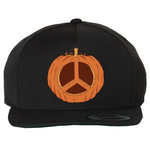 Peace Symbol Pumpkin Holiday Wool Snapback Cap