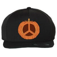 Peace Symbol Pumpkin Holiday Wool Snapback Cap