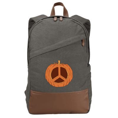 Peace Symbol Pumpkin Holiday Cotton Canvas Backpack