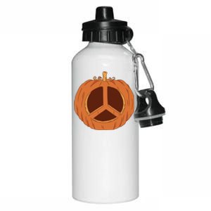 Peace Symbol Pumpkin Holiday Aluminum Water Bottle