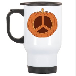 Peace Symbol Pumpkin Holiday Stainless Steel Travel Mug