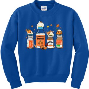 Pumpkin Spice Propofol Ativan Versed Haldol Halloween Nurse Kids Sweatshirt