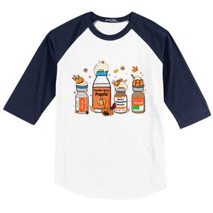 Pumpkin Spice Propofol Ativan Versed Haldol Halloween Nurse Baseball Sleeve Shirt