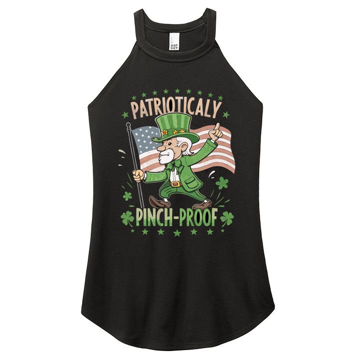 Pinchproof St Patrick’S Day Proud Irishamerican Flag Cute Gift Women's Perfect Tri Rocker Tank