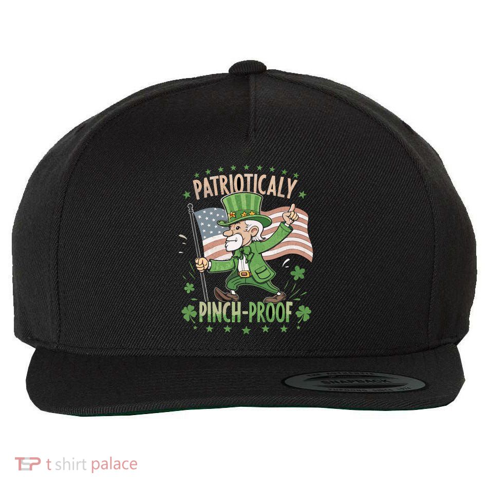 Pinchproof St Patrick’S Day Proud Irishamerican Flag Cute Gift Wool Snapback Cap