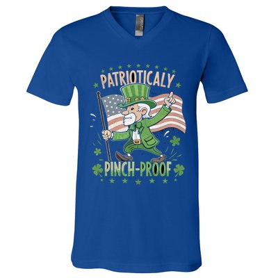 Pinchproof St Patrick’S Day Proud Irishamerican Flag Cute Gift V-Neck T-Shirt