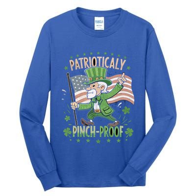 Pinchproof St Patrick’S Day Proud Irishamerican Flag Cute Gift Tall Long Sleeve T-Shirt