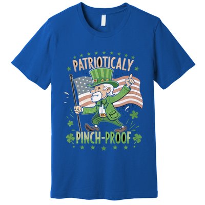 Pinchproof St Patrick’S Day Proud Irishamerican Flag Cute Gift Premium T-Shirt