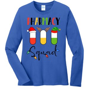 Pharmacy Squad Pills Santa Elf Reindeer Pharmacist Xmas Gift Ladies Long Sleeve Shirt