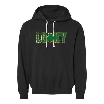 Patch St Patricks Day Garment-Dyed Fleece Hoodie