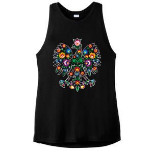 Poland Support Polish Eagle Polish Folk Art Poland Pride Gift Ladies PosiCharge Tri-Blend Wicking Tank