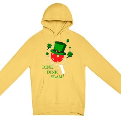 Pickleball St Patricks Day Leprechaun Dink Dink Slam Premium Pullover Hoodie