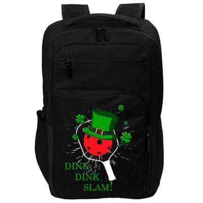 Pickleball St Patricks Day Leprechaun Dink Dink Slam Impact Tech Backpack