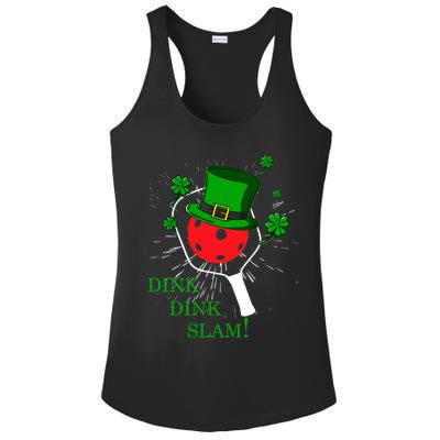 Pickleball St Patricks Day Leprechaun Dink Dink Slam Ladies PosiCharge Competitor Racerback Tank