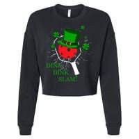 Pickleball St Patricks Day Leprechaun Dink Dink Slam Cropped Pullover Crew