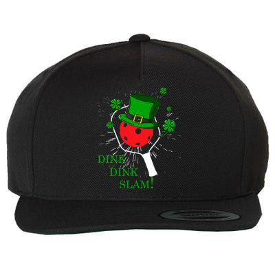 Pickleball St Patricks Day Leprechaun Dink Dink Slam Wool Snapback Cap