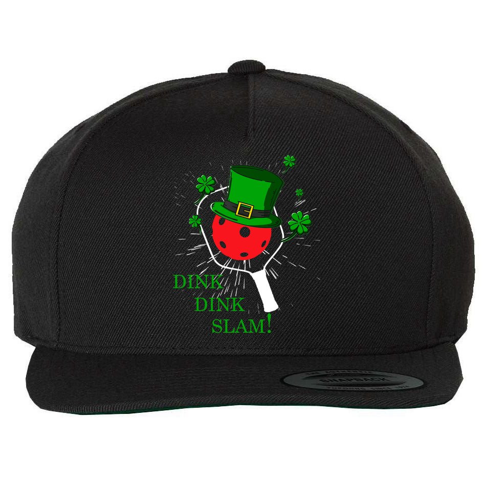 Pickleball St Patricks Day Leprechaun Dink Dink Slam Wool Snapback Cap