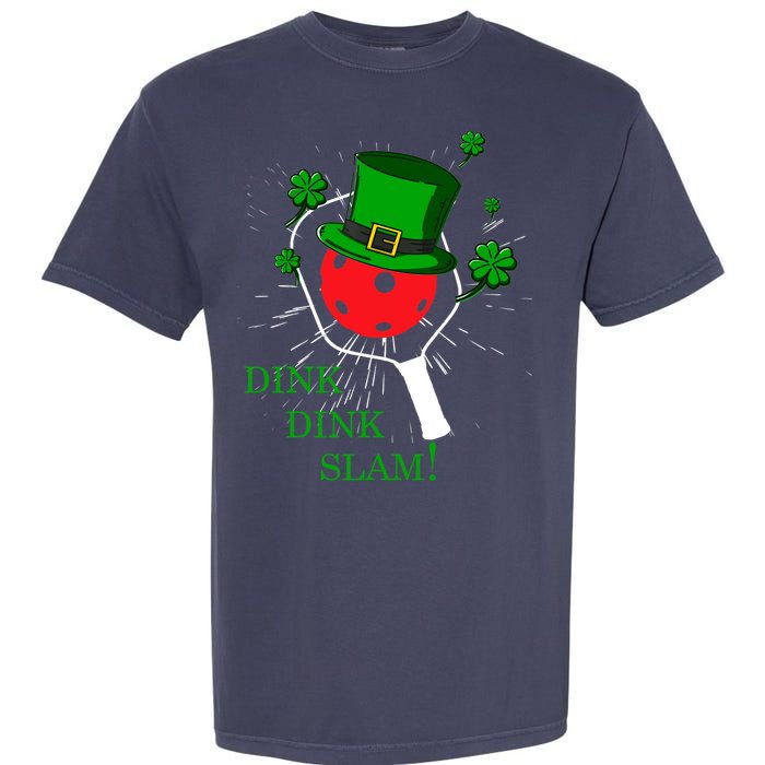 Pickleball St Patricks Day Leprechaun Dink Dink Slam Garment-Dyed Heavyweight T-Shirt