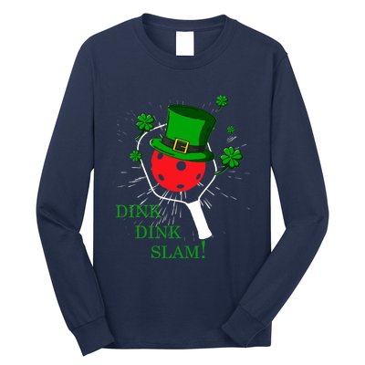 Pickleball St Patricks Day Leprechaun Dink Dink Slam Long Sleeve Shirt