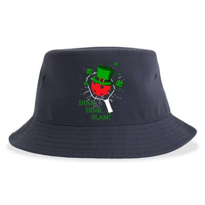 Pickleball St Patricks Day Leprechaun Dink Dink Slam Sustainable Bucket Hat
