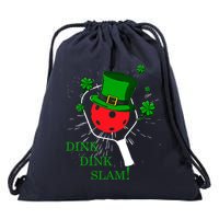 Pickleball St Patricks Day Leprechaun Dink Dink Slam Drawstring Bag