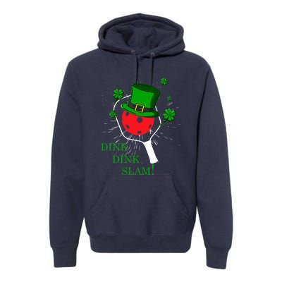 Pickleball St Patricks Day Leprechaun Dink Dink Slam Premium Hoodie