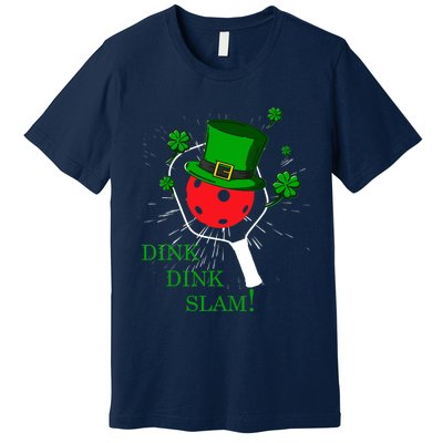 Pickleball St Patricks Day Leprechaun Dink Dink Slam Premium T-Shirt