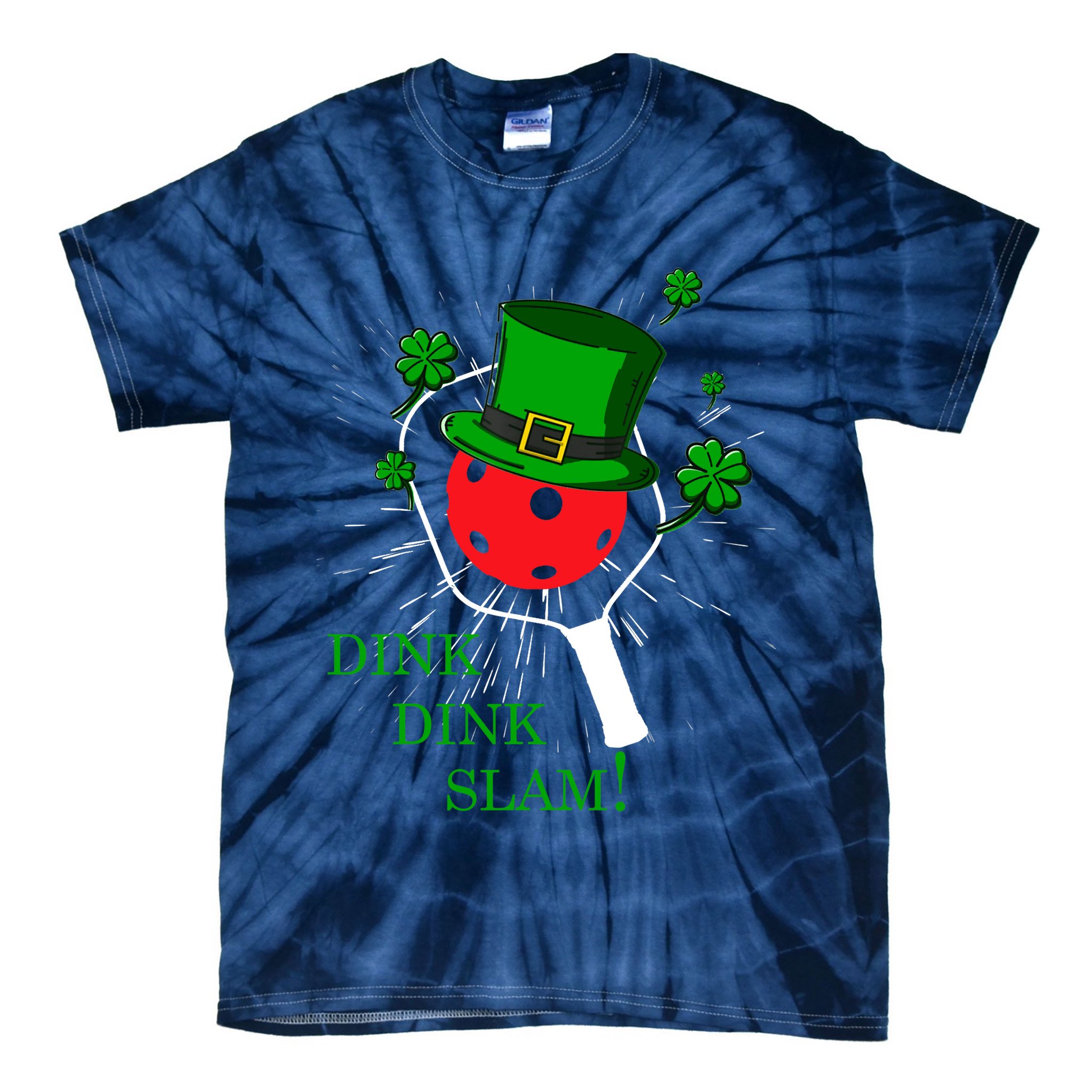 Pickleball St Patricks Day Leprechaun Dink Dink Slam Tie-Dye T-Shirt