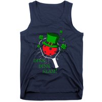 Pickleball St Patricks Day Leprechaun Dink Dink Slam Tank Top