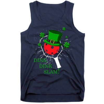 Pickleball St Patricks Day Leprechaun Dink Dink Slam Tank Top