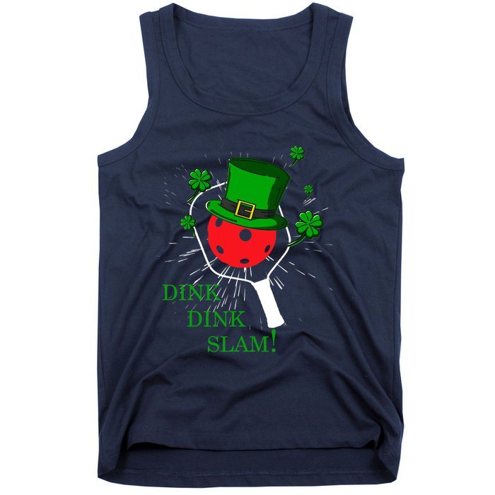 Pickleball St Patricks Day Leprechaun Dink Dink Slam Tank Top